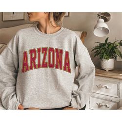 Arizona Football Sweatshirt, Arizona Football Crewneck Sweatshirt, Arizona Football Gift for Women, Vintage Arizona Foot