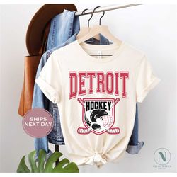 Retro Detroit Hockey Shirt, Vintage Detroit Hockey, Throwback Detroit Hockey T-Shirt, Detroit Toddler Shirt, Detroit Mic