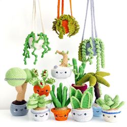 12 Crochet Potted Plant Patterns! EBOOK PDF KnotMonsters Amigurumi Crochet Patterns Beginner Easy Simple Basic Tree