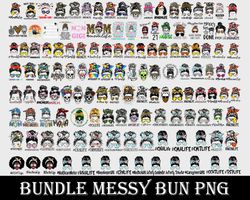 160 files Messy Bun svg, Digital Download