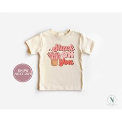 Valentines Day Toddler Shirt - Stuck On You Shirt - Retro Valentines Day Shirt - Funny Valentines Shirt - Matching Valen