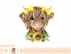 Baby Highland Cow Sunflower Western Country Heifer Cattles png