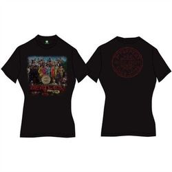 The Beatles Ladies Premium T-Shirt: Sgt Pepper (Back Print)