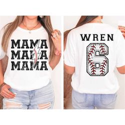 Custom Baseball Mom Shirt, Mom Baseball Tee, Baseball Top for Mom, Baseball Season Shirt, Sports Mom Tee, Baseball Game