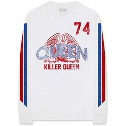 Queen Unisex Long Sleeved T-Shirt: Killer Queen '74 Stripes (Arm Print)