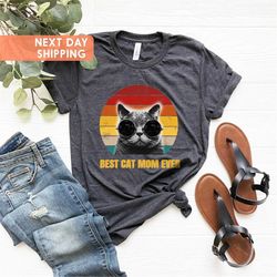 The Original Cat Mother Shirt, Mothers Day Gift Shirt, Cat With Glasses Tee, Retro Cat Mom Shirt, Vintage Mom, Best Cat