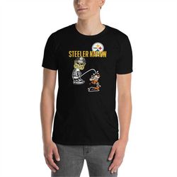 Pittsburgh Steelers skull peeing on Cleveland Browns Short-Sleeve Unisex T-Shirt