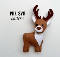 Reindeer ornaments pattern Deer  patterns felt Deer pattern PDF polar animals  felt pattern