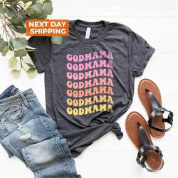 Retro Godmother Shirt for Mother's Day, Cute Godmama Gift for Baptism, Godmother Gift from Goddaughter, God Mother Propo