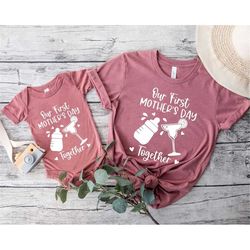 Our First Mother's Day Shirt, Mothers Day Matching Shirt, Mother's Day Mommy And Baby Outfit, Mother's Day Gif