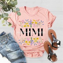 Personalized Wildflowers Mimi And Grandkids T-Shirt, Mothers Day Gift, Custom Grandma Sweatshirt with Grandkid, Grandma