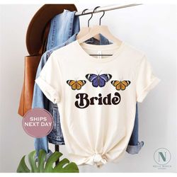 Butterflies Bride Shirt - Wifey Shirt - Wavy Wifey Tee - Bridesmaid Shirt - Bachelorette Shirt - Grovy Bride Wife Shirt