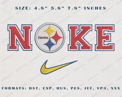 NIKE NFL Pittsburgh Steelers Logo Embroidery Design, NIKE NFL Logo Sports Embroidery Machine Design, Famous Football
