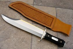 handmade custom knife Steve Voorhis Iron Mistress Bowie Knife with leather original sheath gift knife mk0050m