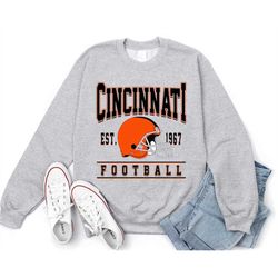 Cincinnati Football Crewneck Sweatshirt Bengal Sweatshirt, Sunday Football 230210et1