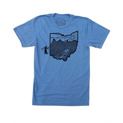 Ohio Home shirt with fishing design, print on soft apparel for casual Cleveland wear or fishing the Mad River or daily C