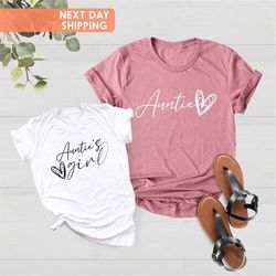 Auntie or Auntie's Girl or Auntie's Boy, Auntie Shirt, Auntie Squad, Best Aunt Ever, Gift for Sister,Aunt Gift Shirt,Chr