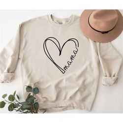 Custom Mama Heart Sweatshirt,Custom Mama Heart Hoodie,Mothers Day Sweatshirt,Mom Life Hoodie,Gift For Mom,Mama Shirt,Per