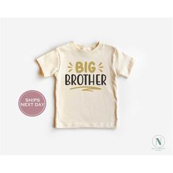 Retro Big Brother Toddler Shirt - Retro Kids Shirt - Sibling Tee - Big Bro Shirt - Natural Toddler Shirt