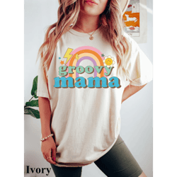 Comfort Colors  Retro Groovy Mama Tshirt, New Mom Shirt, Mother's Day Shirt Gift, 70s Style Mama Shirt, Mom shirt