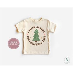 Rocking Around The Christmas Tree Toddler Shirt - Retro Christmas Kids Shirt - Cute Christmas Shirt - Vintage Natural To
