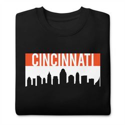 Cincinnati  Crewneck Sweatshirt, Official Bengals Apparel, Fleece Pullover Crew Neck for Men and Women