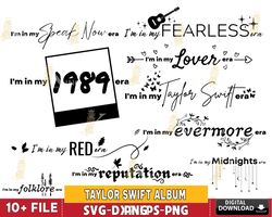 10 file Taylor Swift Album bundle SVG DXF EPS PNG