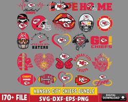 170 file Kansas City Chiefs bundle svg, NFL svg bundle , Digital Download
