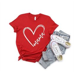 Mama Shirt, Mama Heart Shirt, Mothers Day Gift, Custom Shirt for Mothers, Mom T shirt, Mommy Tee, Mom Personalization Gi
