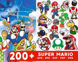 200 files Super Mario svg, Digital Download