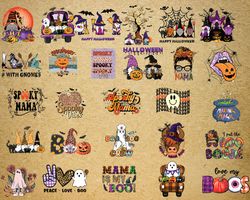 28 file spooky mama , witchy , peace love boo, boo Halloween svg