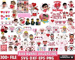 300 file Bad Bunny valentine bundle SVG, Digital Download
