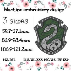 Emblem Slytherin embroidery design
