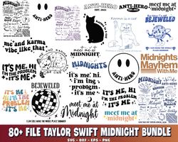 80 file Taylor Swift Midnight bundle svg, Digital Download