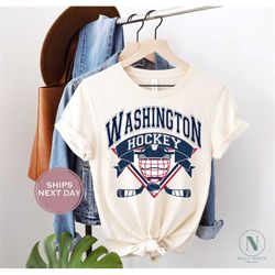 Washington Hockey Shirt, Retro Washington Ice Hockey Tee, Throwback Washington Hockey T-Shirt, Vintage Washington Shirt