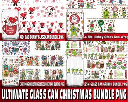 Ultimate glass can christmas bundle PNG, Digital Download