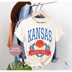 Kansas Basketball Shirt - Retro Kansas Basketball Shirt - Vintage Kansas Shirt - Lawrence Kansas - Kansas Shirt - Colleg