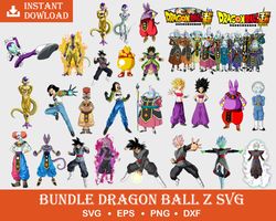 200 files Dragon Ball Z Bundle svg, Digital Download
