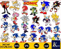 60 files Sonic svg, Sonic svg bundle, Digital Download