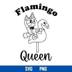 Muffin Flamingo Queen Outline Svg, Bluey Muffin Svg, Bluey Svg, Cartoon Svg, Png Digital  File