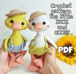 Crochet Pattern the little DUCK and GOOSE,set pattern goose and duck,pattern the duck, pattern the goose, Crochet patter