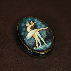 Swan Lake lacquer box ballet jewelry art gift