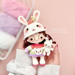 Crochet pattern, Bunny doll crochet kit, Crochet kit, Amigurumi crochet pattern, Amigurumi doll, Crochet pattern, Doll