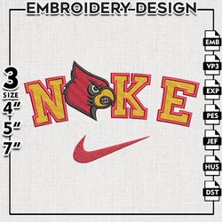 Nike Louisville Cardinals Embroidery Designs, NCAA Embroidery Files, Louisville Cardinals Machine Embroidery Files