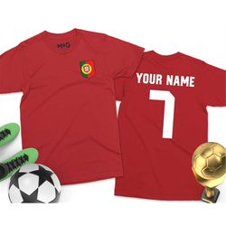 portugal football shirt | men women kids | team portugal world support football cup 2023 tshirt | name  number personali