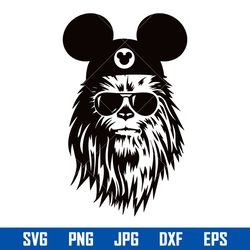 Chewbacca Mickey Ears Hat Svg, Star Wars Disney Svg, Star Wars Svg, Png Jpg Dxf Eps Digital File