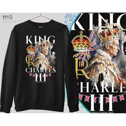 Sweat Top Royal Family Jumper King Charles III Coronation Crown Top Souvenir Coronation Memorabilia Great Britain Corona