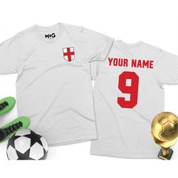 england football shirt | mens | womens | kids | name & number personalised tshirt england football cup english supporter