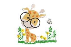 Giraffe Cub Embroidery Design: Perfect for Nursery Decor and Baby Shower Gifts, Cute Animal