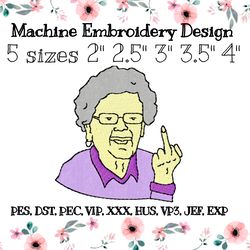 Machine embroidery design angry granny
